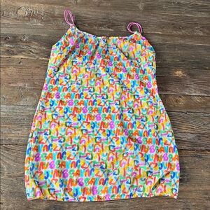 Savage X Fenty Love rainbow logo mesh slip mini dress size Large